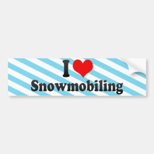 Jag älskar Snowmobiling Bildekal