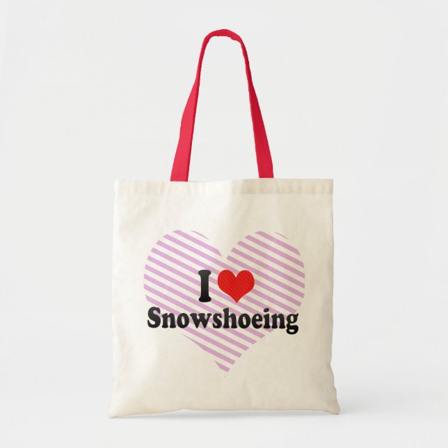 Jag älskar Snowshoeing Tygkasse (Framsidan)