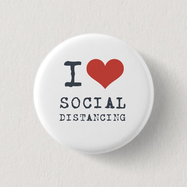 Jag älskar social distansering Introvert Knapp (Framsida)