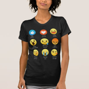 Jag älskar social för fotbollemoticonen (emoji) tee shirt