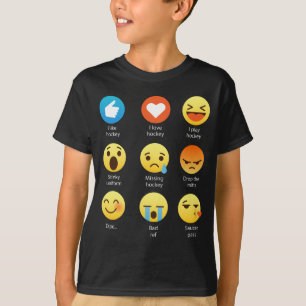 Jag älskar social för hockeyemoticonen (emoji) tröja