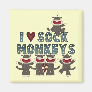 Jag älskar sock monkeyTshirts och gåvor Magnet
