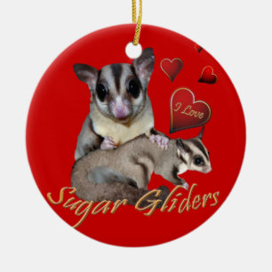 Jag älskar sockerglidflygplanprydnaden julgransprydnad keramik