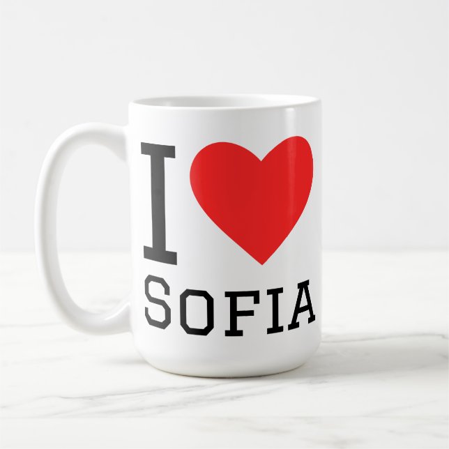 Jag älskar Sofia  Kaffemugg (Vänster)