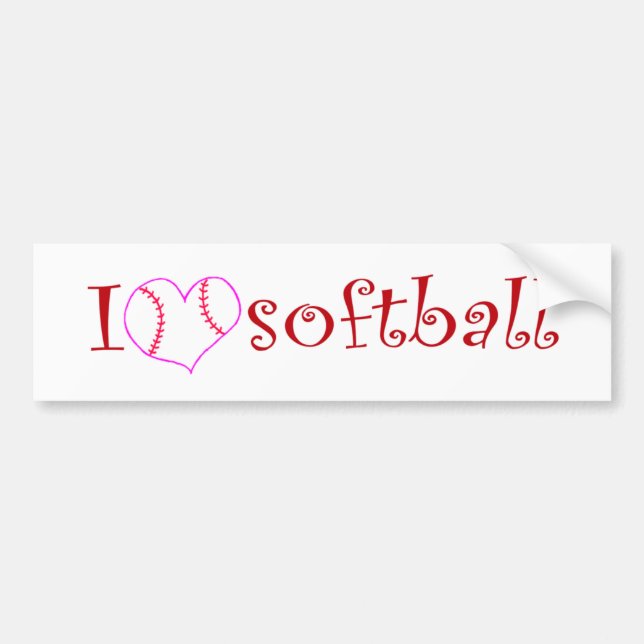 Jag älskar softball bildekal (Framsidan)