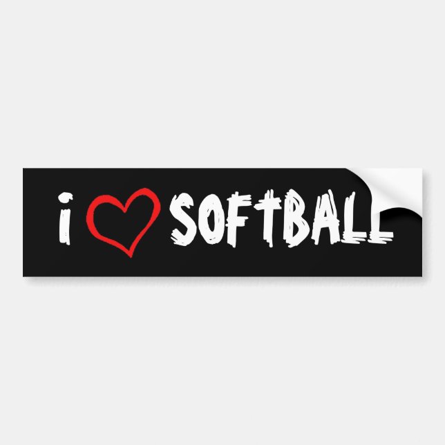 Jag älskar softball bildekal (Framsidan)