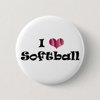 Jag älskar softball knapp