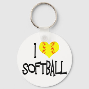 Jag älskar softball nyckelring
