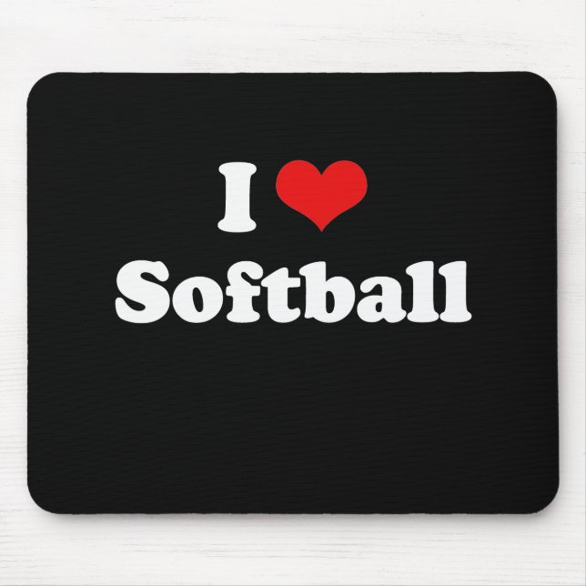 Jag älskar softballtshirten musmatta (Framsidan)