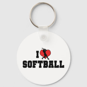 Jag älskar Softboll Nyckelring