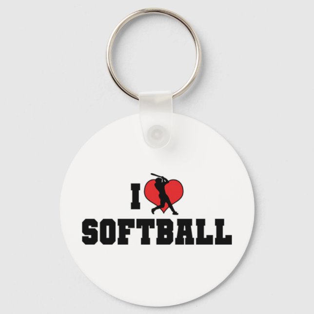 Jag älskar Softboll Nyckelring (Framsida)