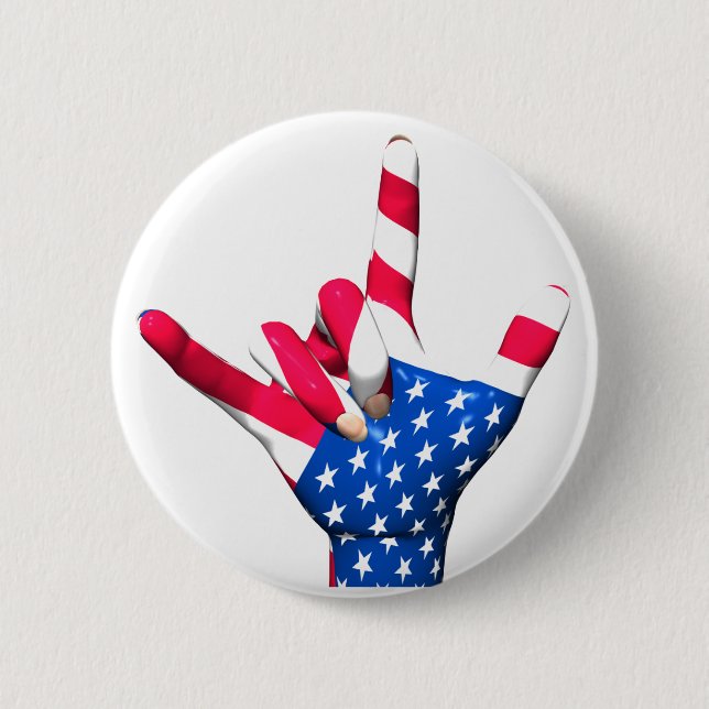 Jag älskar som dig, knäppas USA flaggan Knapp (Framsida)