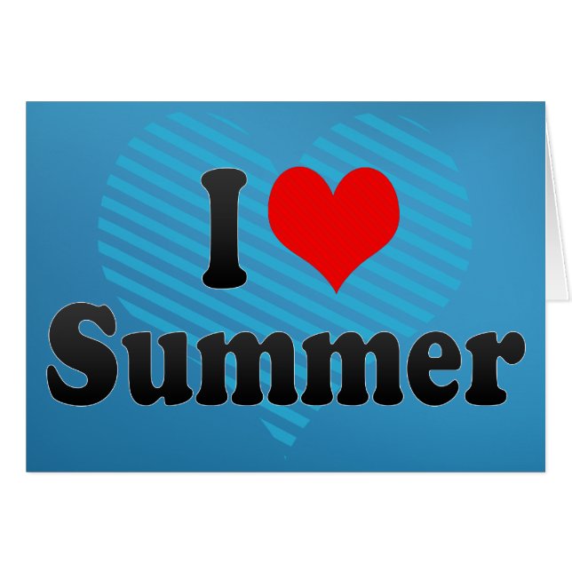 Jag älskar sommar hälsningskort (Framsidan Horizontal)