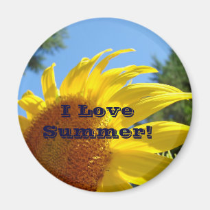 Jag älskar sommar! magnet presenter Gul Solros
