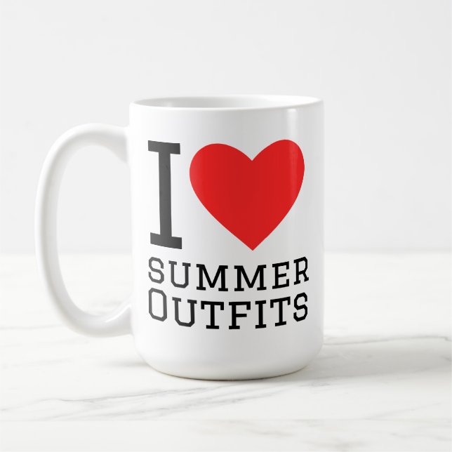 Jag älskar sommaroutfitter kaffemugg (Vänster)