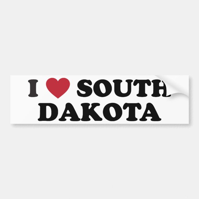 Jag älskar South Dakota Bildekal (Framsidan)
