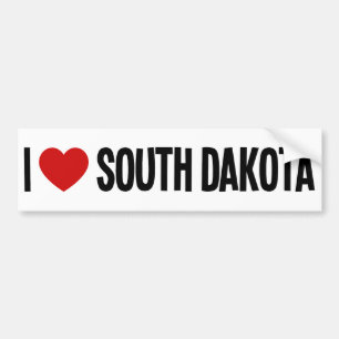 Jag älskar South Dakota ❤️ Klistermärke för bil bu