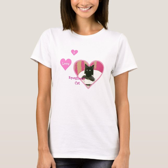 Jag älskar spagettikatten t-shirt (Framsida)