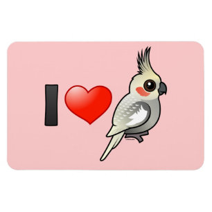 Jag älskar Spangled Cockatiels Magnet
