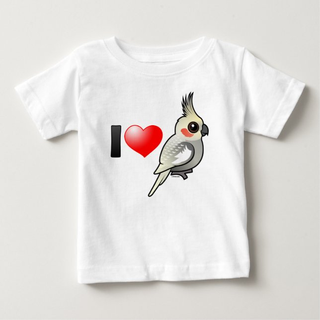 Jag älskar Spangled Cockatiels T-shirt (Framsida)