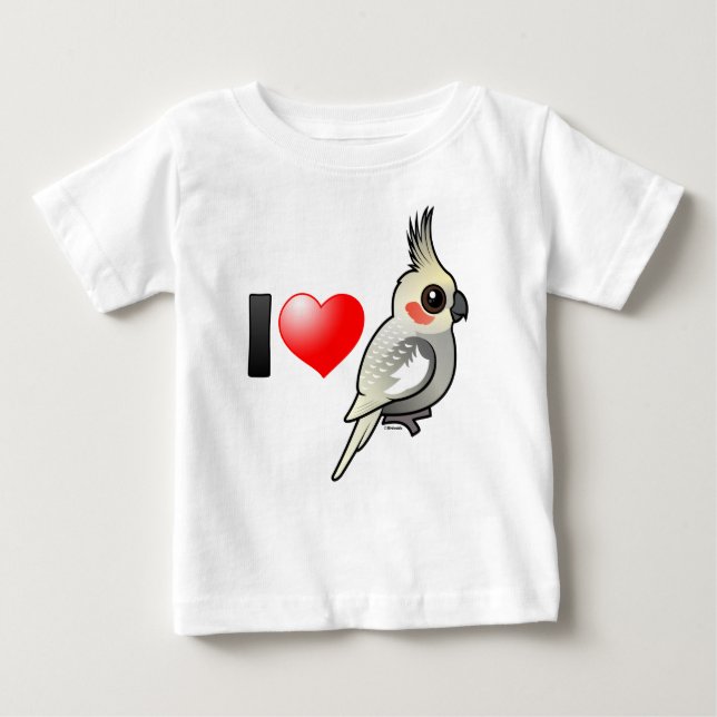 Jag älskar Spangled Cockatiels Tee (Framsida)