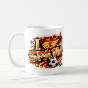 Jag älskar Spanien Fotboll Fankopp   Patriotiska S Kaffemugg