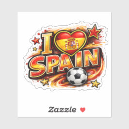 Jag älskar Spanien Fotbollsfan | Patriotiska Span Klistermärken