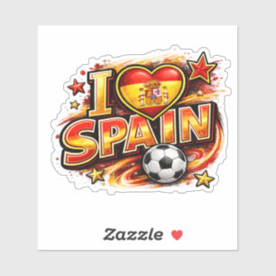 Jag älskar Spanien Fotbollsfan Patriotiska Span Klistermärken