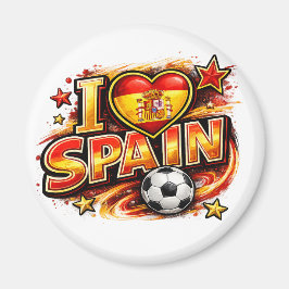 Jag älskar Spanien Fotbollsfan | Patriotiska Span Magnet