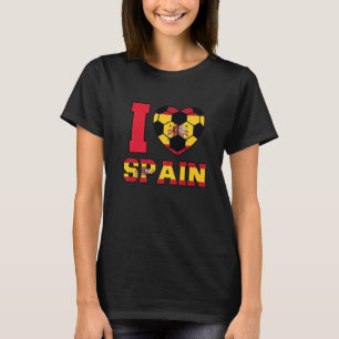 Jag älskar Spanien Kvinnor Män Barn Spanska Fotbol T Shirt