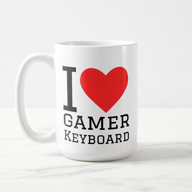 Jag älskar spelartangentbord kaffemugg (Vänster)