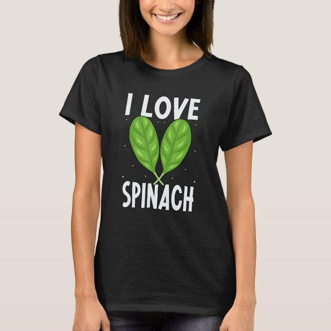 Jag älskar spenat vegan t shirt (Framsida)