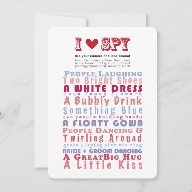 Jag älskar spion Foto Jakt Spel Inbjudningar (Framsida)