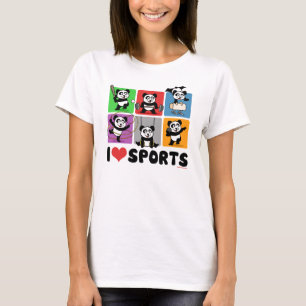 Jag älskar sportar (ljusa t-skjortor) tee