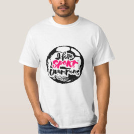 Jag älskar Sportmästare Typografi Design T Shirt