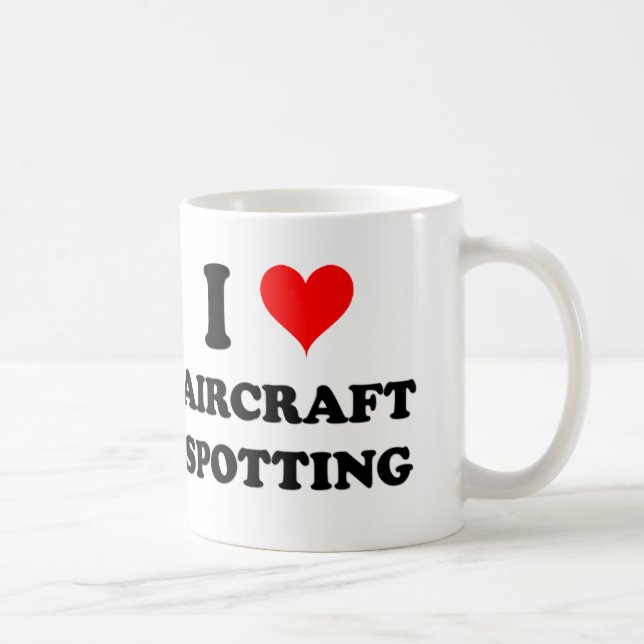 Jag älskar Spotting för flygplan Kaffemugg (Höger)