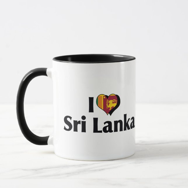 Jag älskar Sri Lanka-flagga Mugg (Vänster)