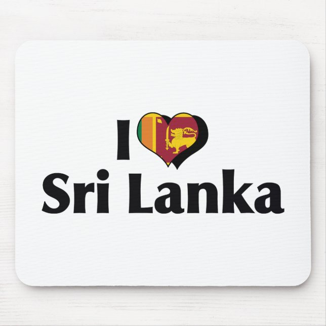 Jag älskar Sri Lanka flagga Musmatta (Framsidan)