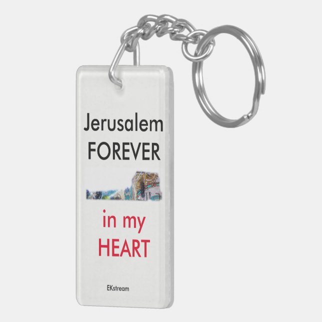 JAG ÄLSKAR STADSnyckelringen för J (jerusalem) (Höger Baksida)
