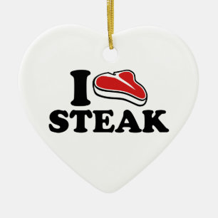 Jag älskar Steak Julgransprydnad Keramik