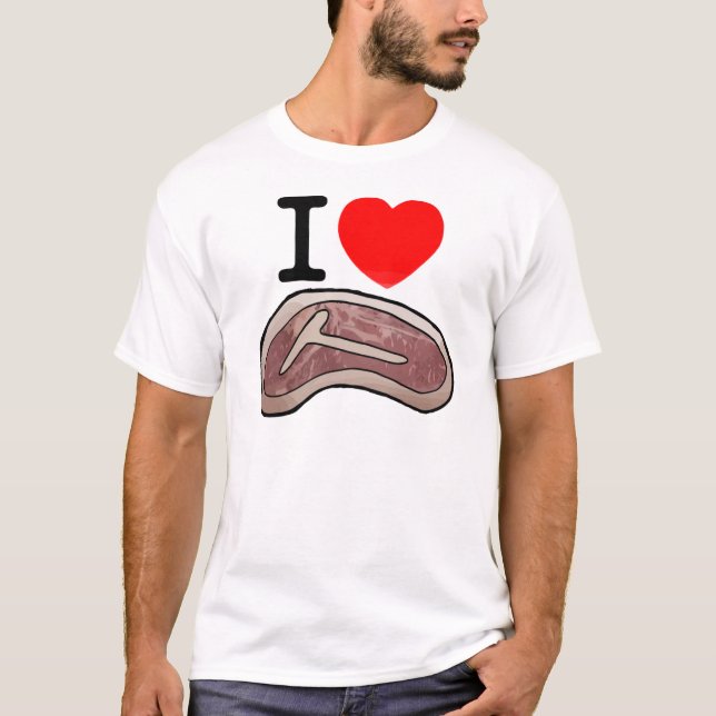 JAG ÄLSKAR STEAK!!!! TEE SHIRT (Framsida)