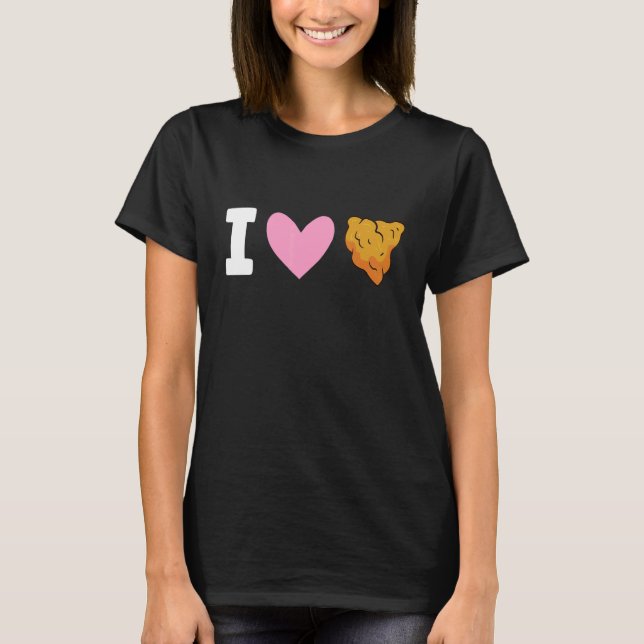 Jag älskar stekt kyckling t shirt (Framsida)