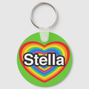 Jag älskar Stella. Jag älskar dig Stella. Hjärt Nyckelring