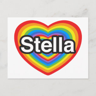Jag älskar Stella. Jag älskar dig Stella. Hjärta Vykort