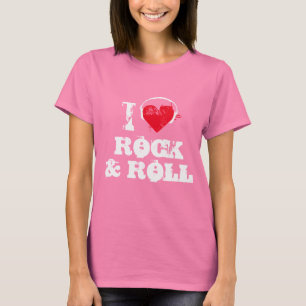 Jag älskar sten - och - rulle t-shirt