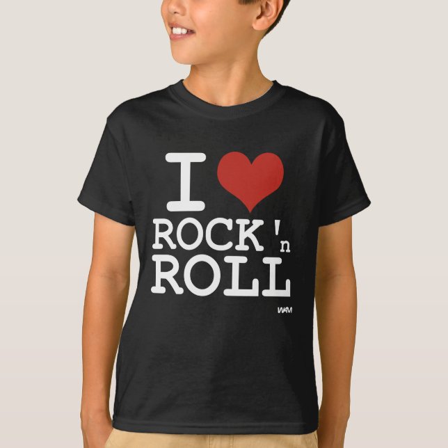 Jag älskar sten - och - rulle tee shirt (Framsida)