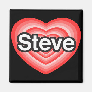 Jag älskar Steve. Jag älskar dig Steve. Hjärta Magnet