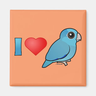 Jag älskar Stillahavs- Parrotlets (blått) Magnet
