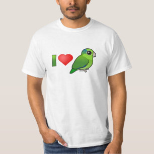 Jag älskar Stillahavs- Parrotlets (grönt) T-shirt