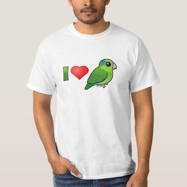 Jag älskar Stillahavs- Parrotlets (grönt) T-shirt (Framsida)